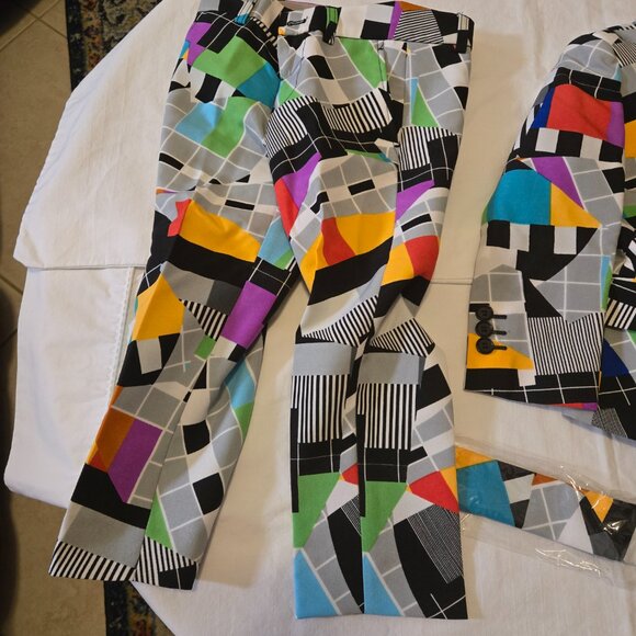 🎉 OppoSuits “Testival” Blazer – Colorful Retro Pattern Suit Jacket NWT - Picture 4 of 9